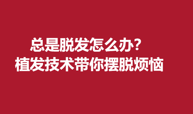 总是脱发怎么办？植发技术带你摆脱烦恼