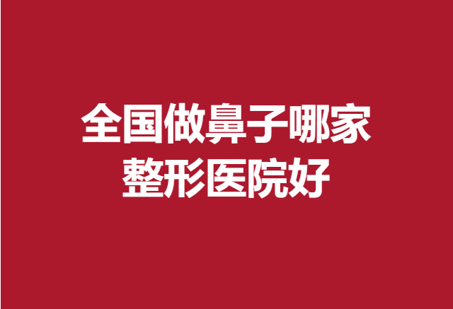 全国做鼻子哪家整形医院好？这五家医院实力引人关注